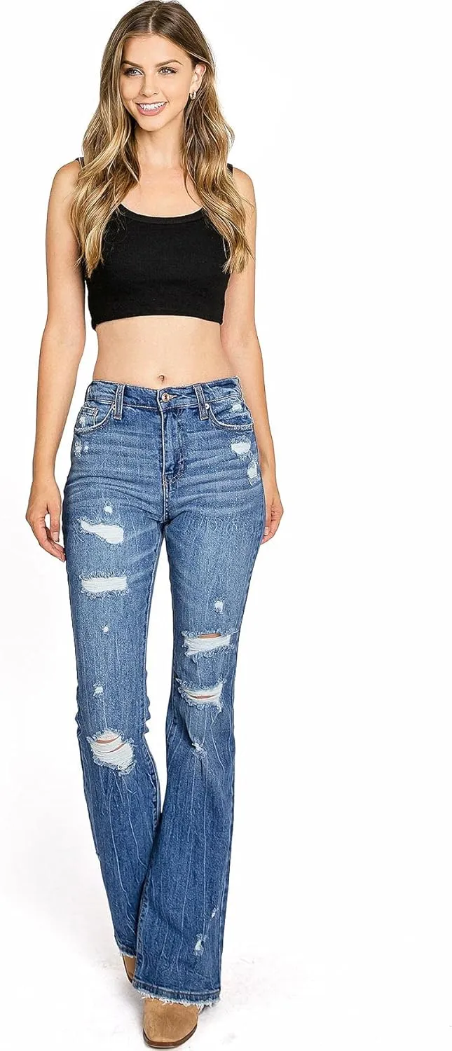 Celebrity Pink Jean Women's Juniors High Waisted Flared Bell Bottoms