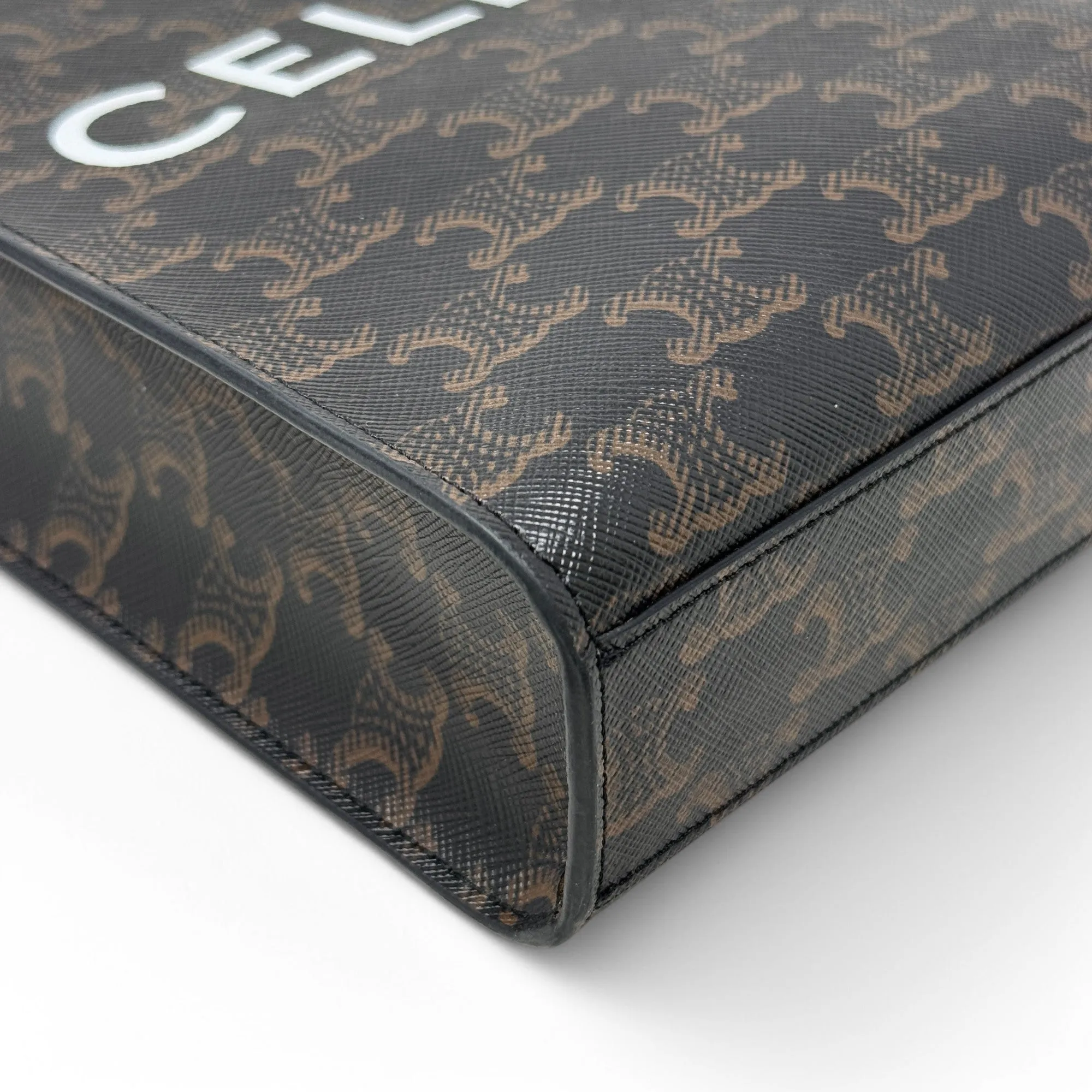 Celine Brown Triomphe Mini Vertical Cabas Tote