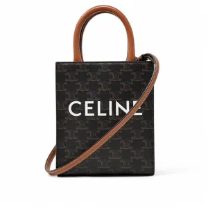 Celine Brown Triomphe Mini Vertical Cabas Tote