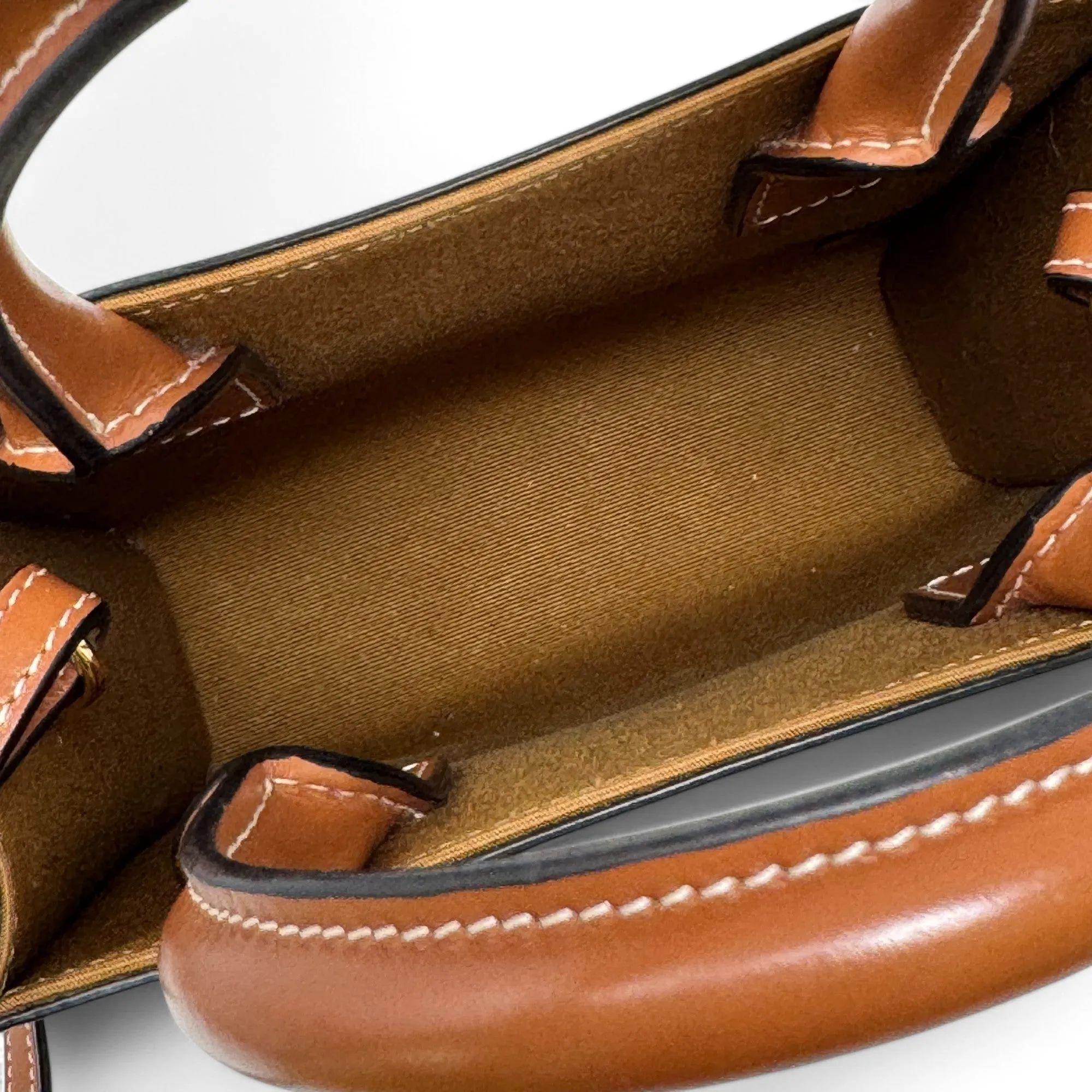 Celine Brown Triomphe Mini Vertical Cabas Tote