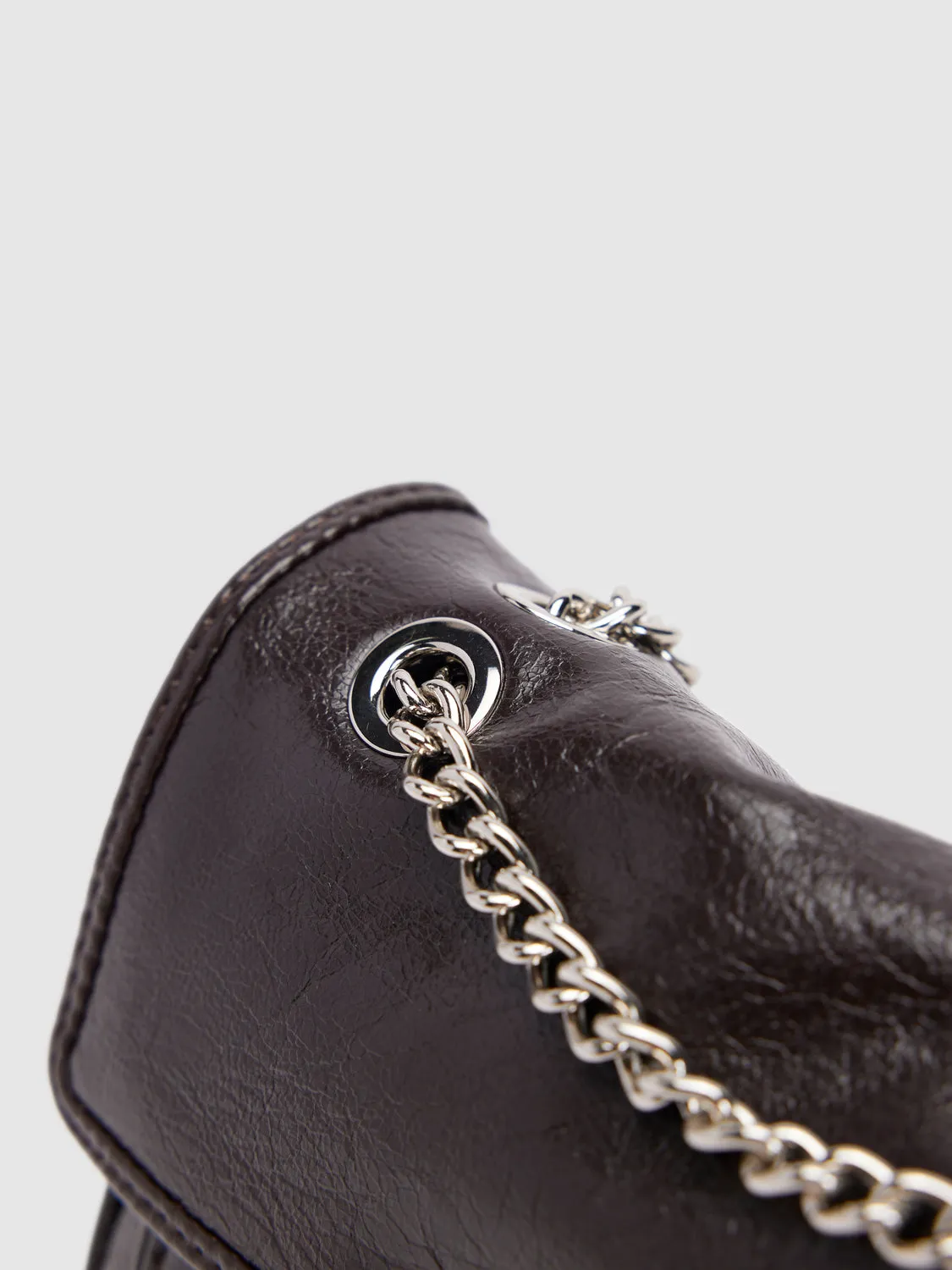 Chained Vegan Leather Shoulder Bag