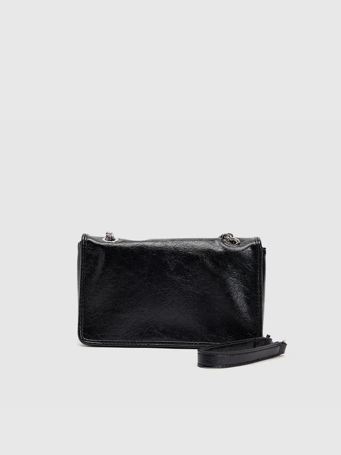 Chained Vegan Leather Shoulder Bag