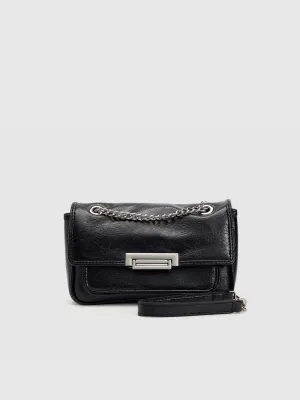Chained Vegan Leather Shoulder Bag