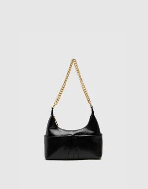 Chained Vegan Leather Shoulder Bag