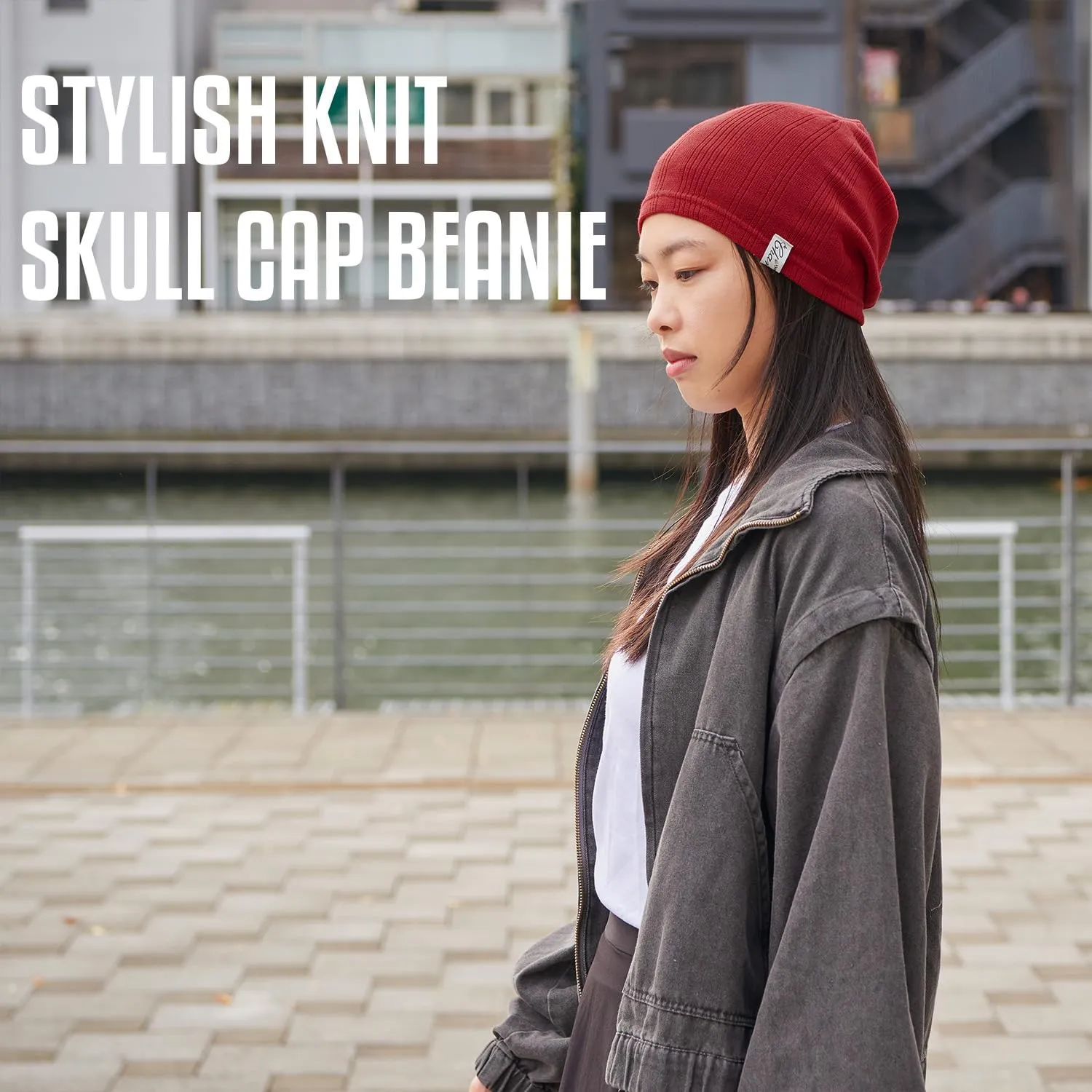 CHARM Running Sports Caps for Men & Women, Stretchy Lightweight Sweat-Wicking Workout Skully Beanie Cooling Hat Liner