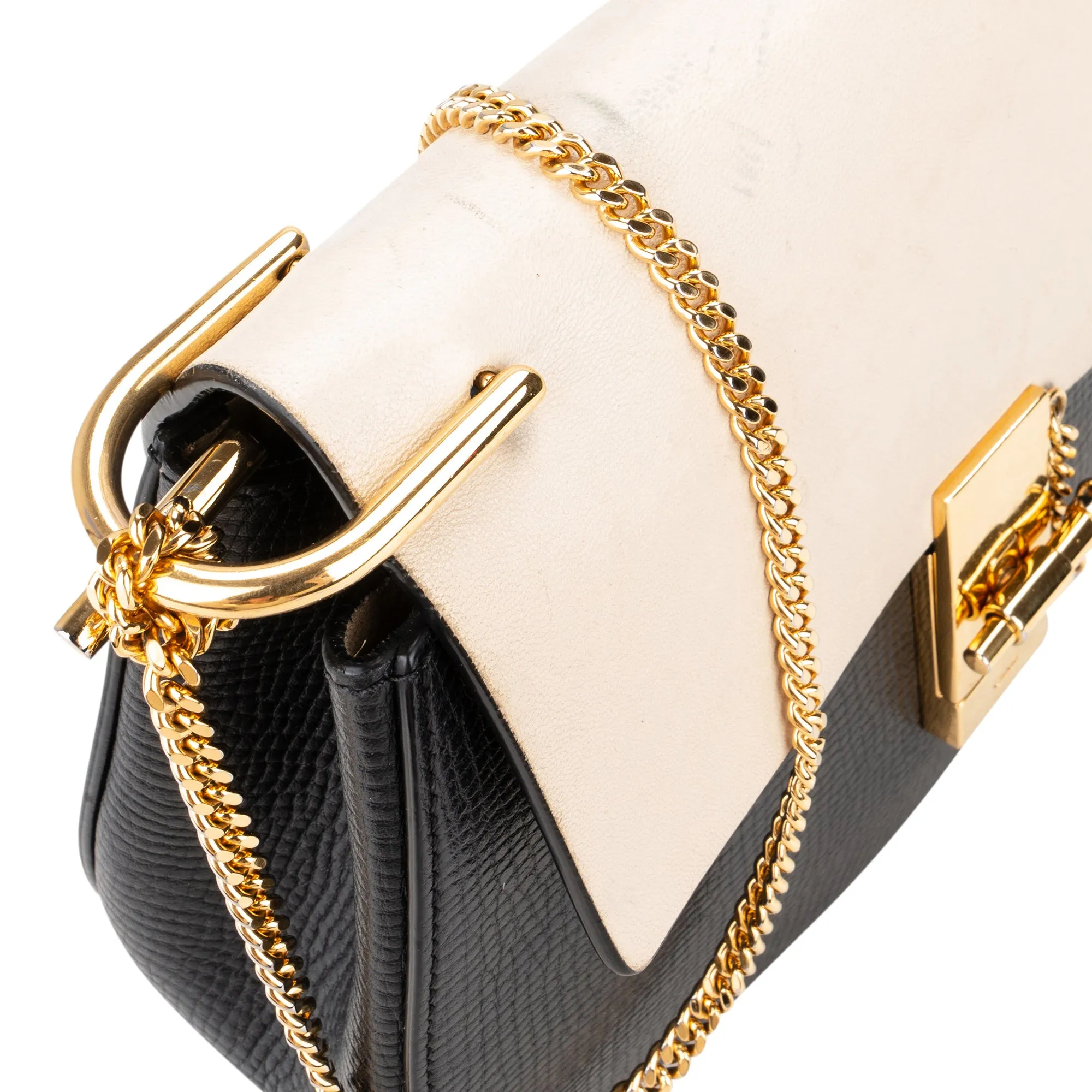 Chloé Bicolor Leather Drew Crossbody Bag