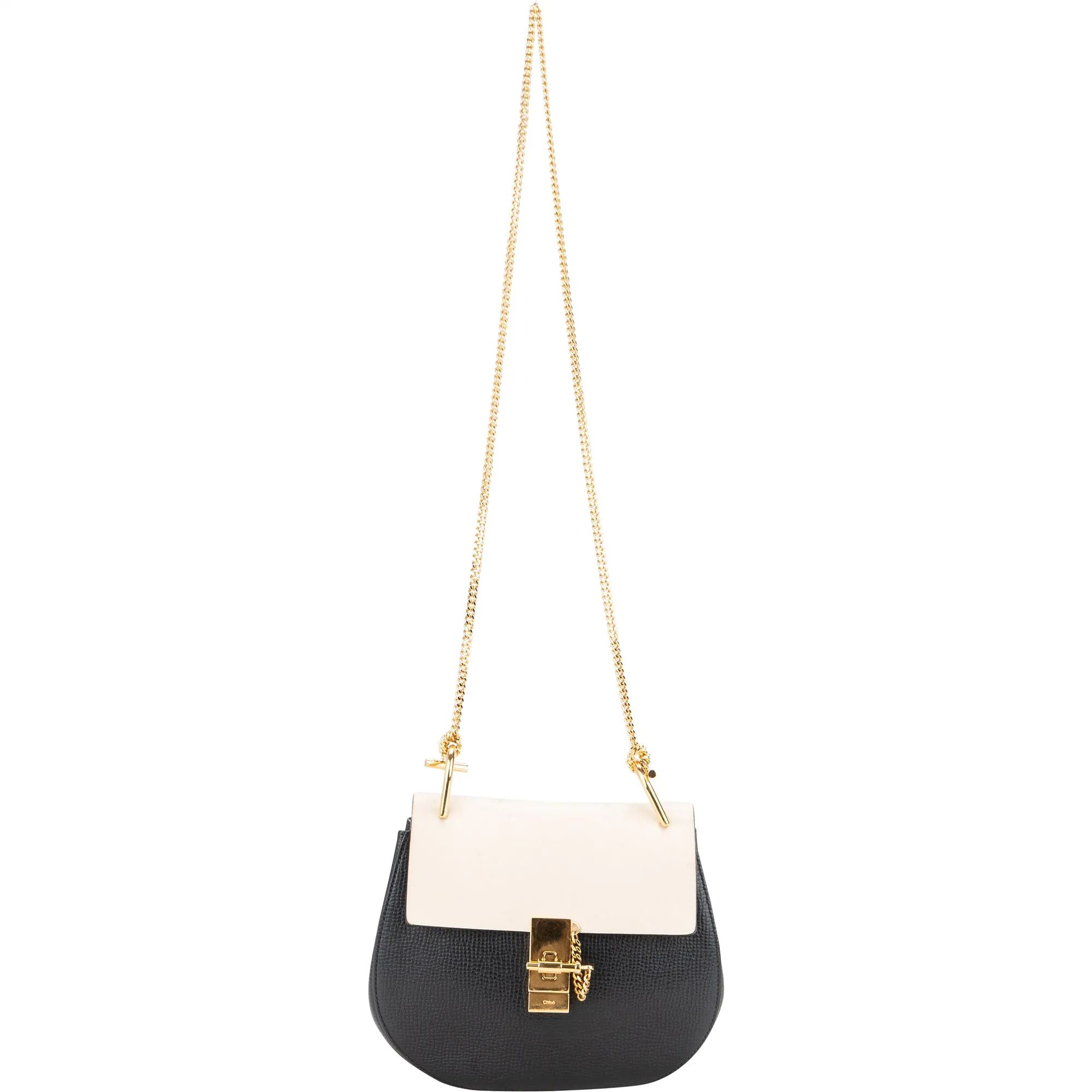 Chloé Bicolor Leather Drew Crossbody Bag