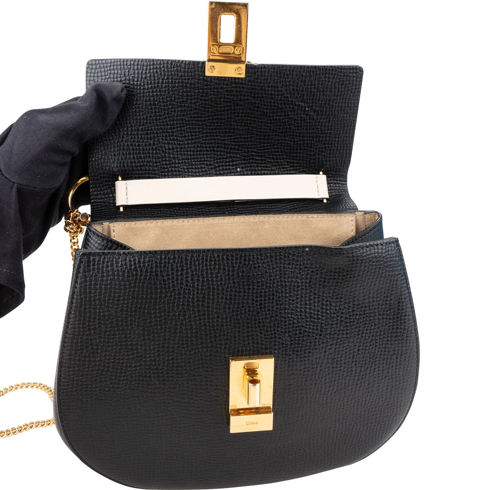 Chloé Bicolor Leather Drew Crossbody Bag