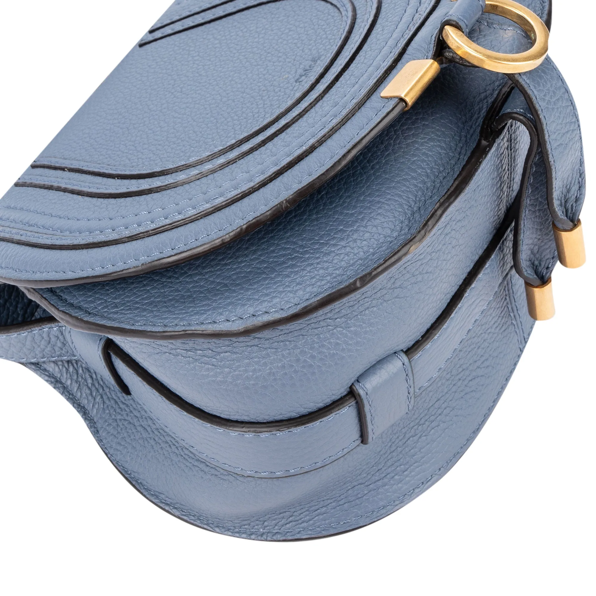 Chloé Blue Leather Marcie Crossbody Bag