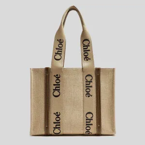 CHLOE Woody Medium Tote Bag Bronze Brown RS-CHC23AS383L1720X