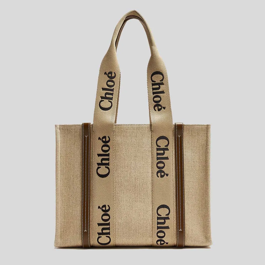 CHLOE Woody Medium Tote Bag Bronze Brown RS-CHC23AS383L1720X
