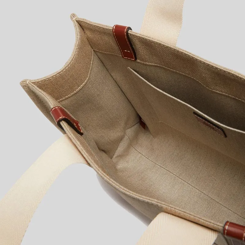 Chloe Woody Medium Tote Bag White Brown RS-CHC22AS383I2690U