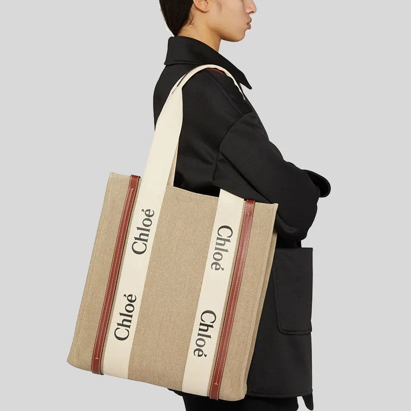 CHLOE Woody N/S Tote Bag Sepia Brown RS-CHC24SS366I26