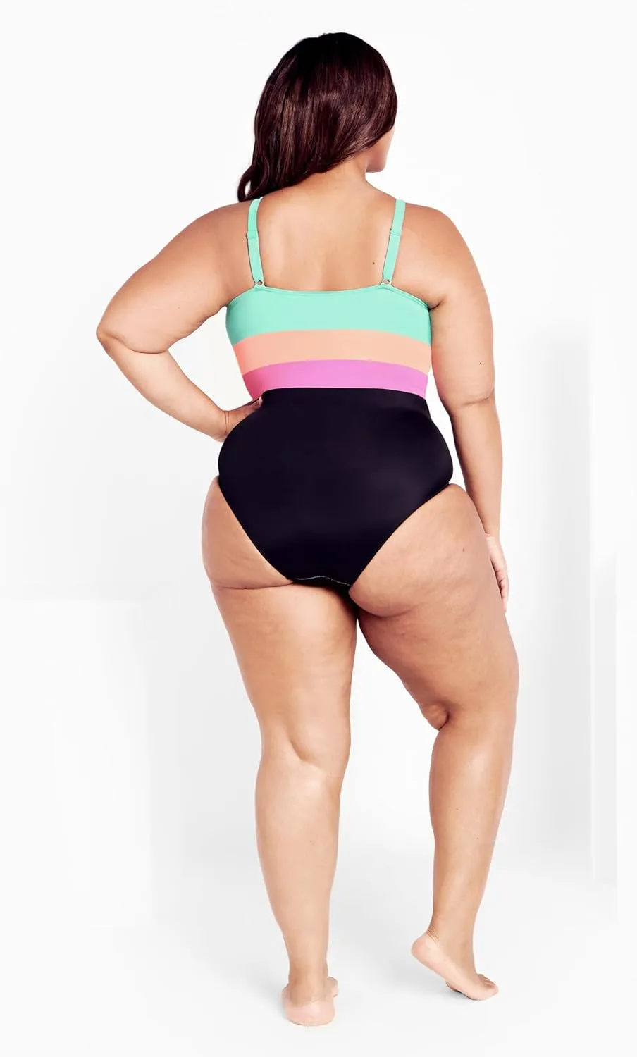 City Chic Women's Plus Size Natalia Colour Block 1 Piece