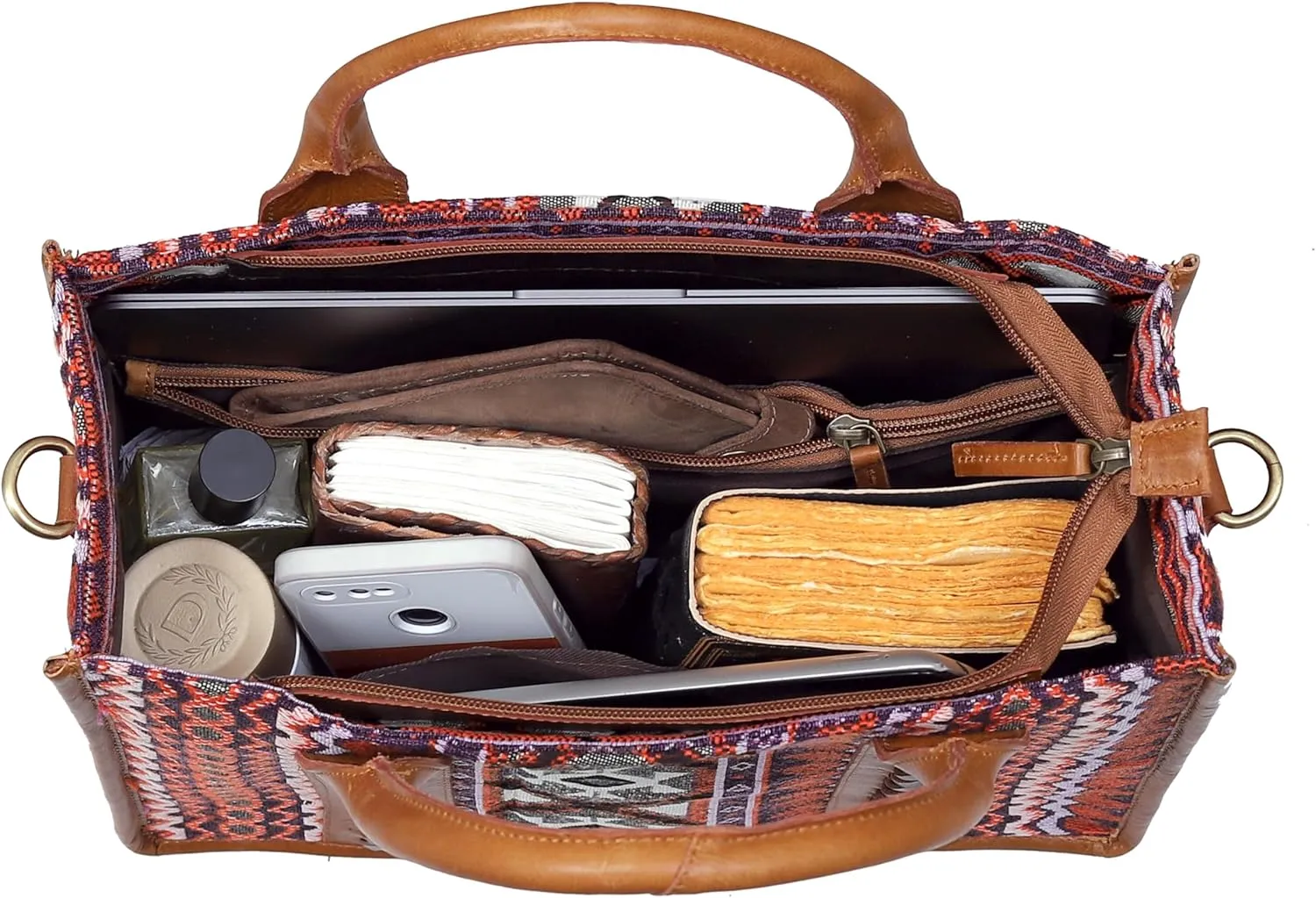 CLA Bags Sel De Mer Upcycled Canvas & Cowhide Tote