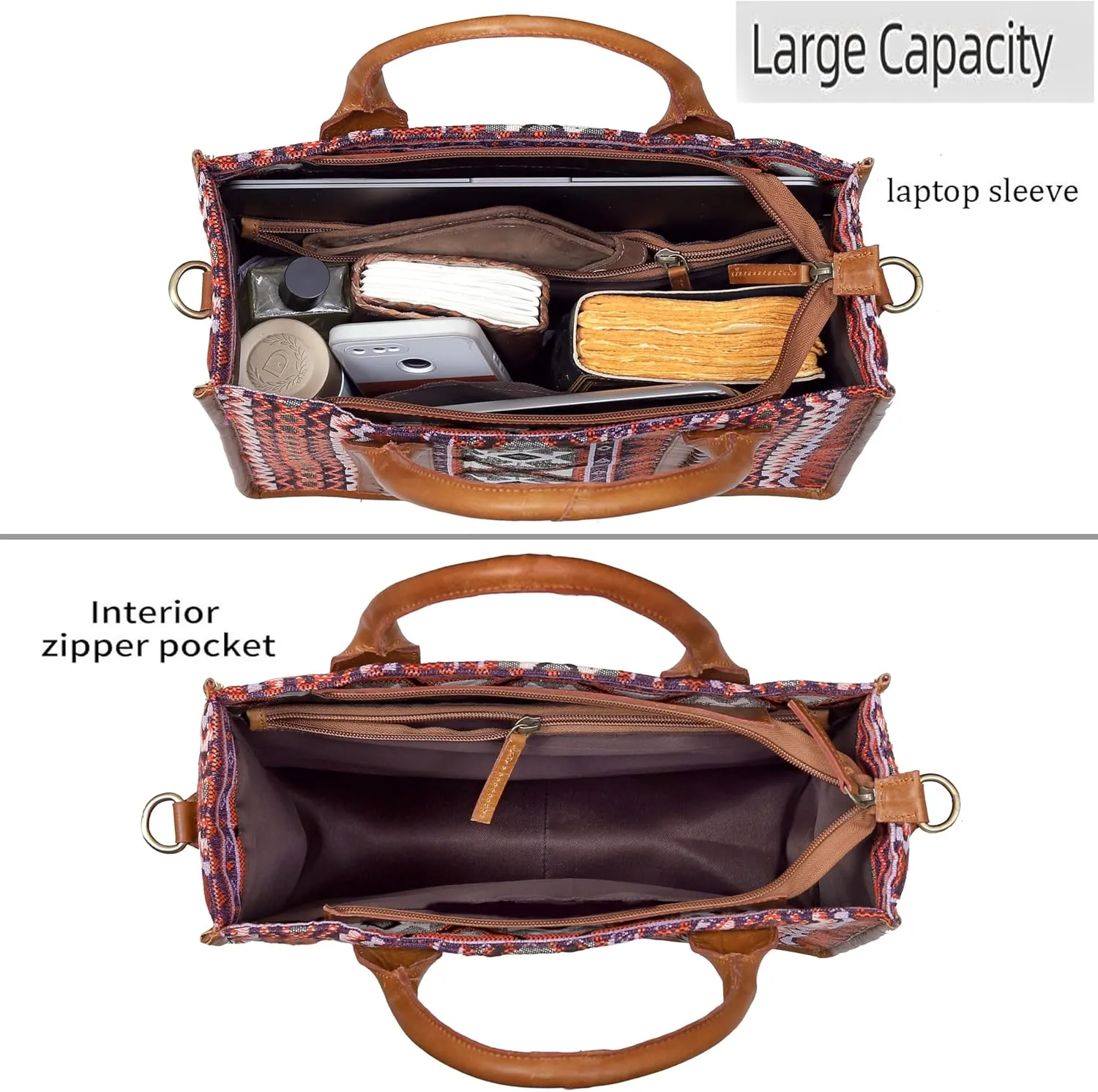 CLA Bags Sel De Mer Upcycled Canvas & Cowhide Tote