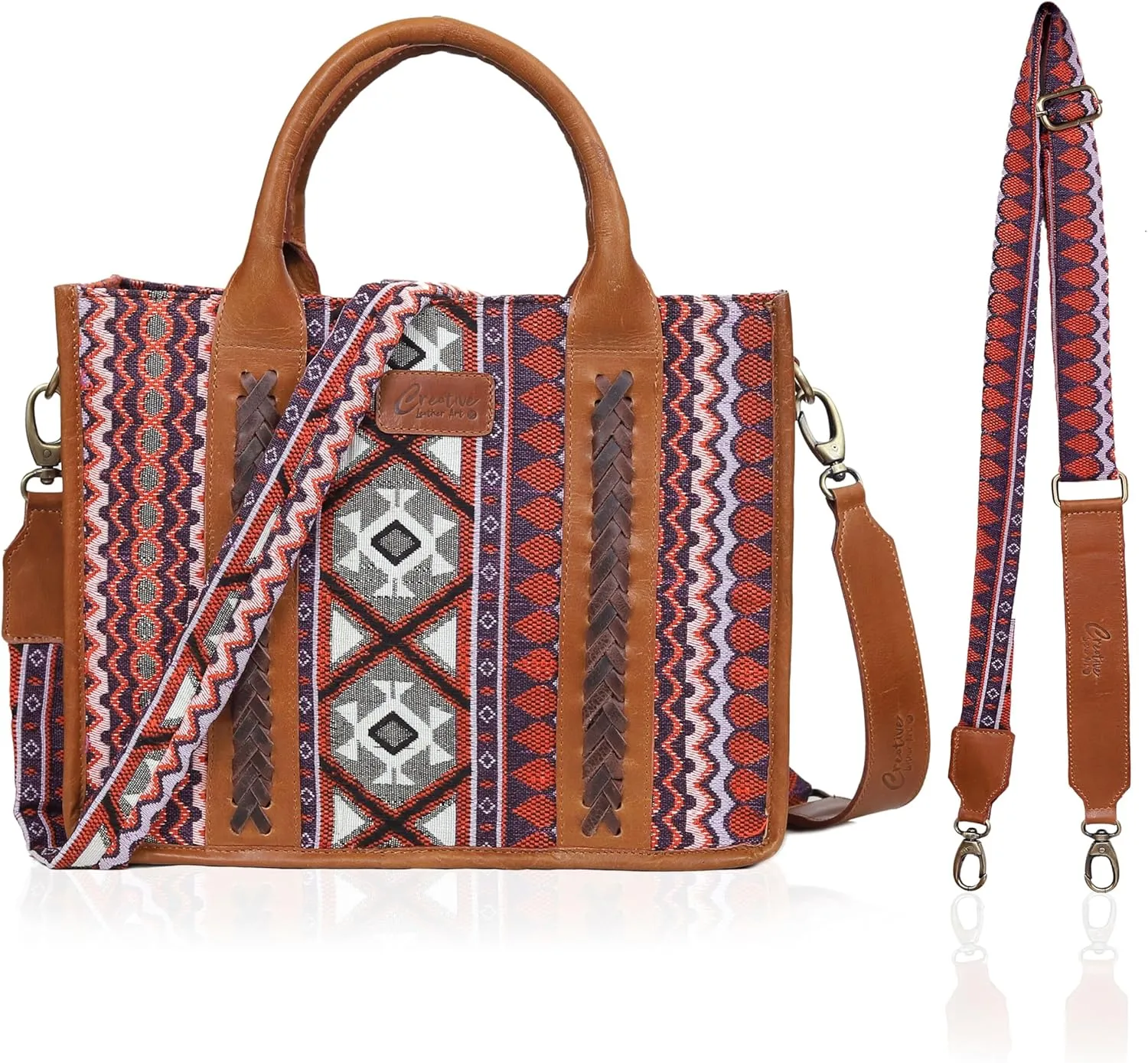 CLA Bags Sel De Mer Upcycled Canvas & Cowhide Tote