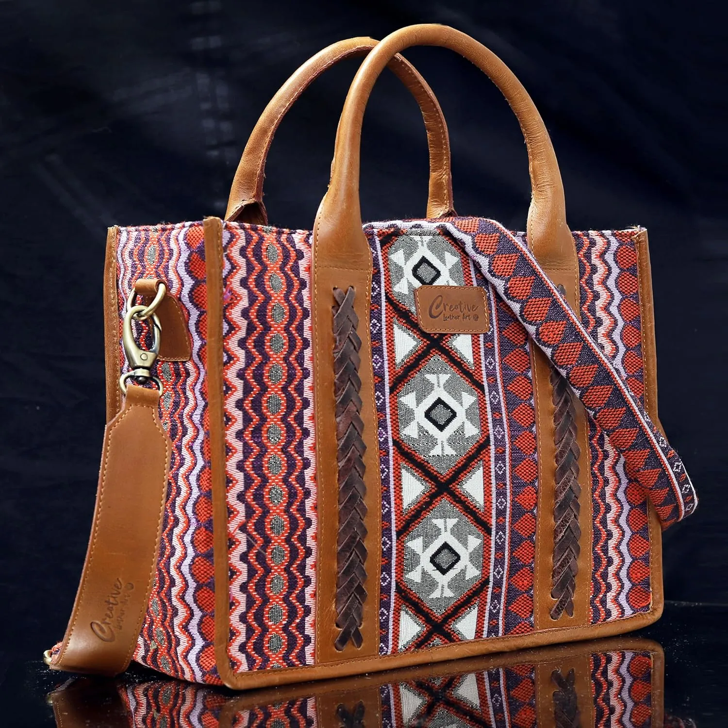 CLA Bags Sel De Mer Upcycled Canvas & Cowhide Tote