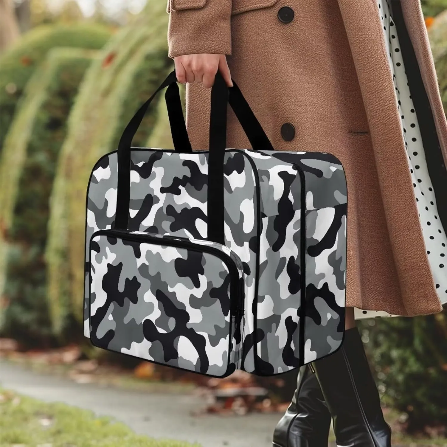 Classic Camouflage Machine Carrying Case, Spacious Case Fits Most Standard Sewing Machines, Fully-Padded Interior, Easy Zip, Large Front Pocket, Easy Transport
