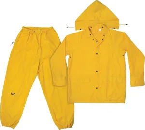 CLC Custom Leathercraft Rain Wear R102L Yellow Polyester 3-Piece Rain Suit - Large