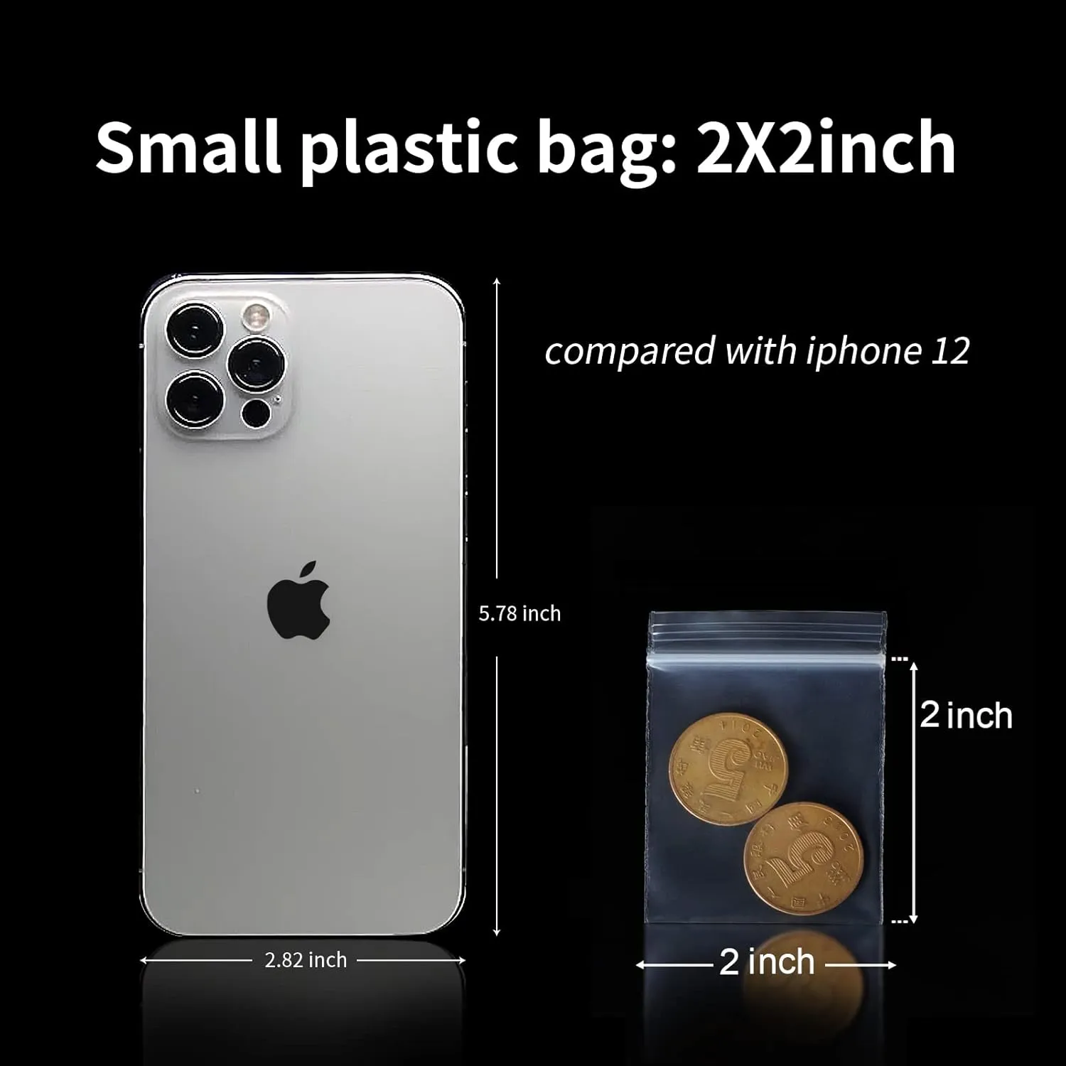 Clear 2x2 Plastic Bags - 1000pcs, Reusable for Pill Organization, Jewelry Sorting, Coin Storage, Candy Packaging