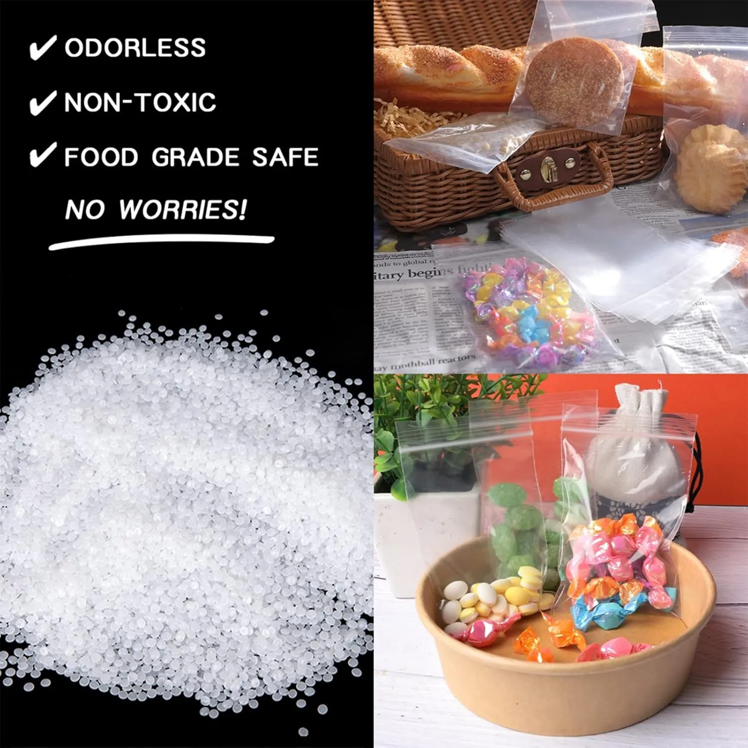 Clear 2x2 Plastic Bags - 1000pcs, Reusable for Pill Organization, Jewelry Sorting, Coin Storage, Candy Packaging