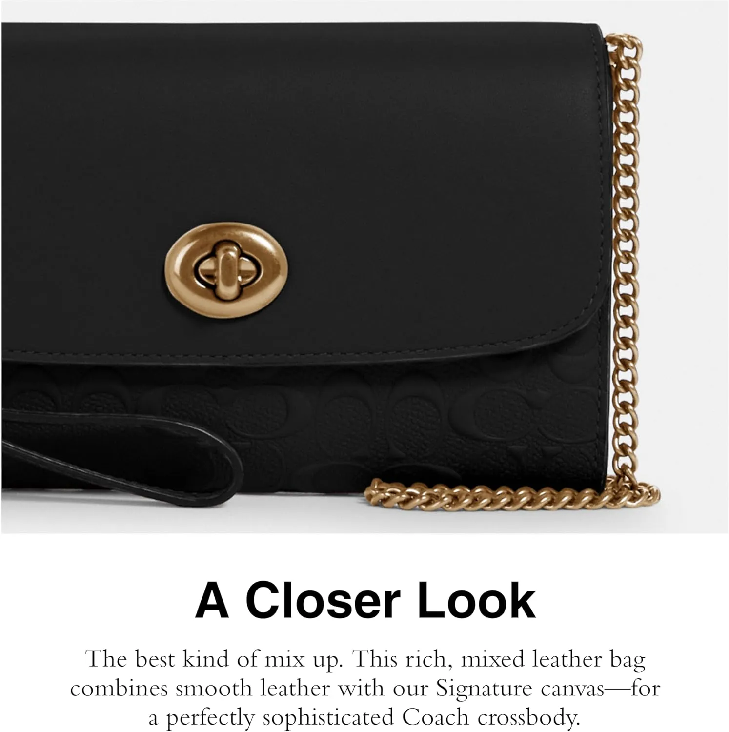 Coach Women's Signature Leather Chain Crossbody