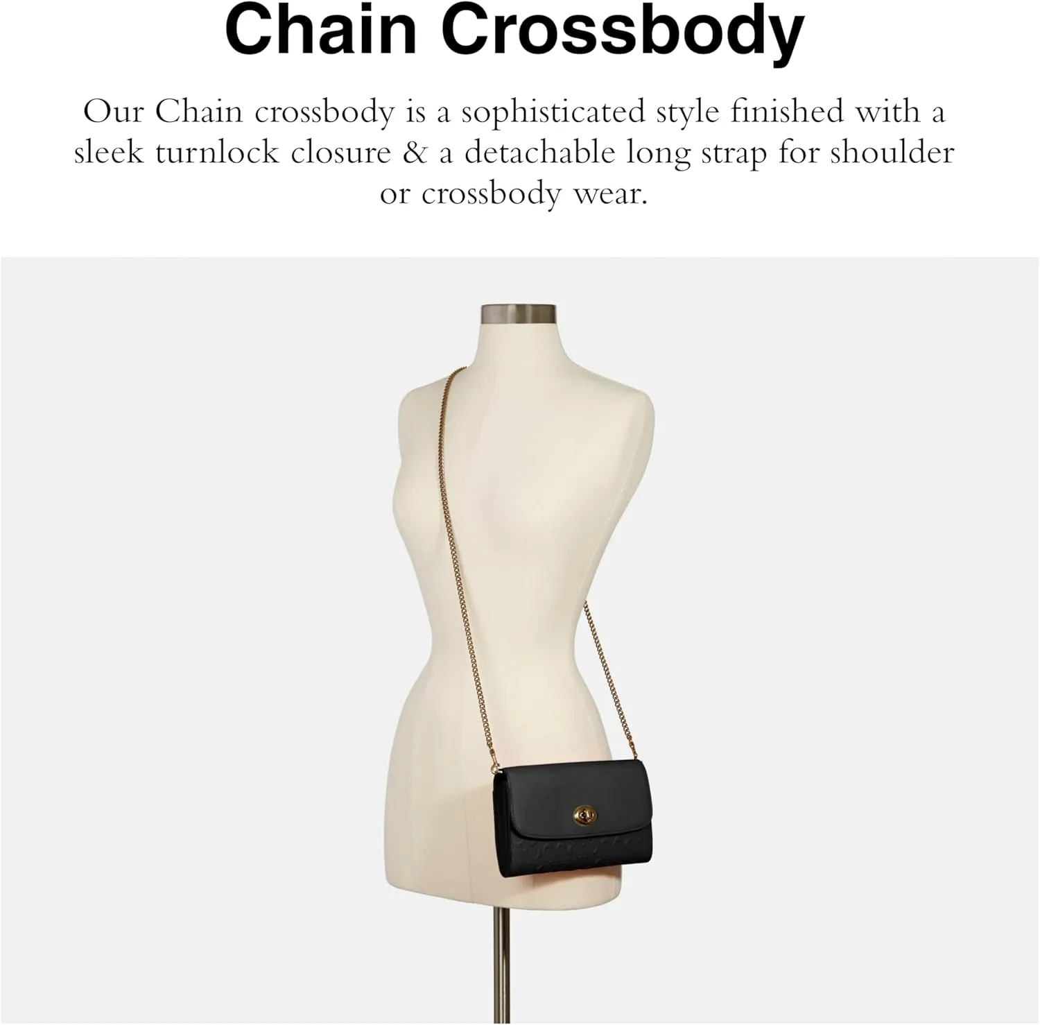 Coach Women's Signature Leather Chain Crossbody