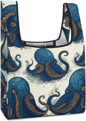 Collapsible Shopping Bag, Tentacles Octopus Print Foldable Tote Bag Lightweight Shopping Bag Spacious Shopping Bag Lightweight Tote
