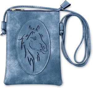 Collections Etc Embossed Horse Design Adjustable Crossbody Bag