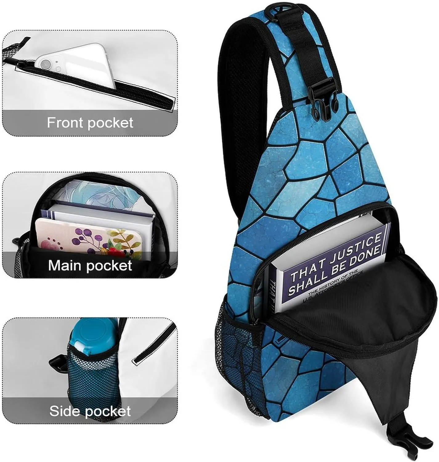Color Chocolate Sling Bag Lightweight Crossbody Chest Pack Travel Shoulder Bag with Adjustable Strap