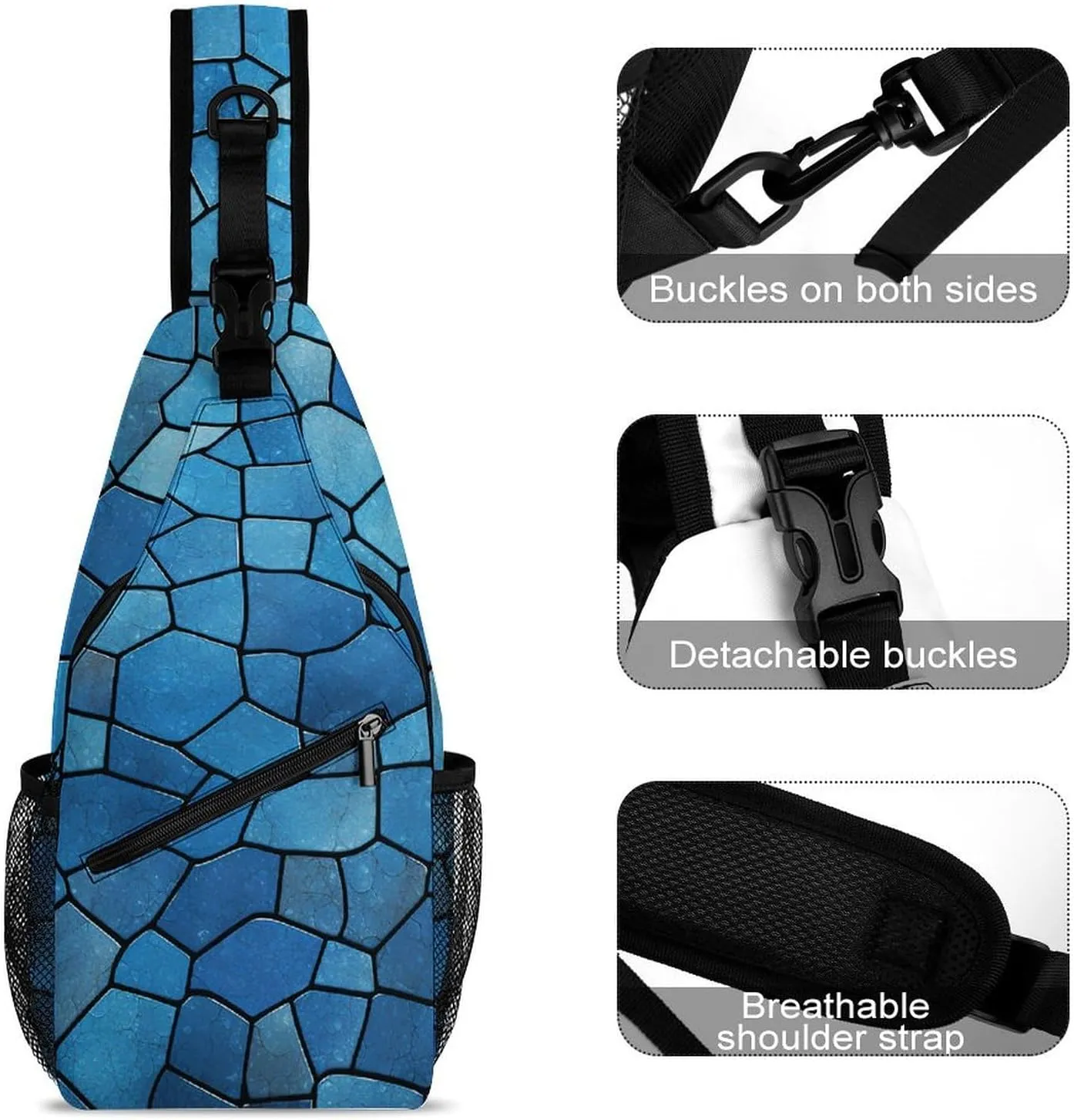 Color Chocolate Sling Bag Lightweight Crossbody Chest Pack Travel Shoulder Bag with Adjustable Strap