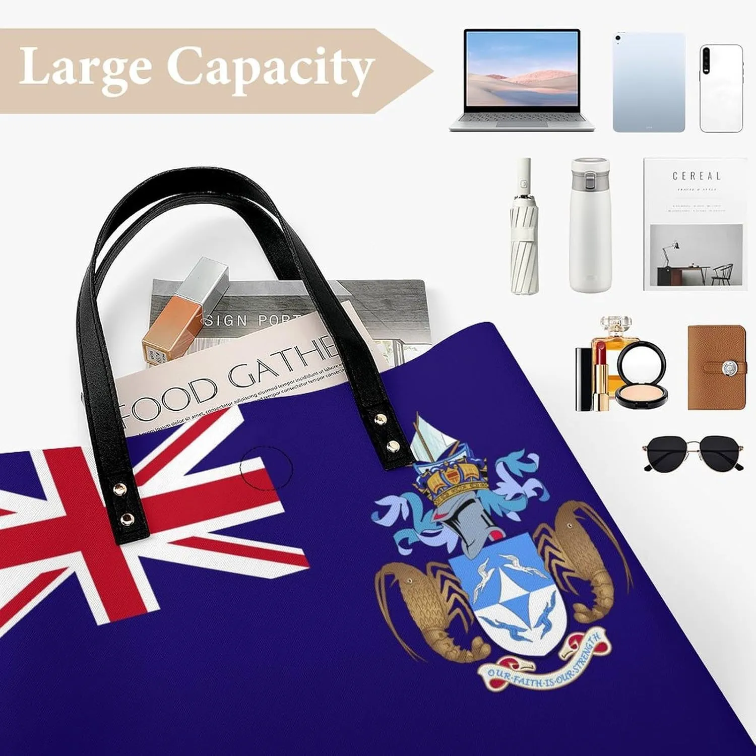 Comoros Flag Women's Tote Handbag Stylish and Spacious Leather Bag for Daily Use