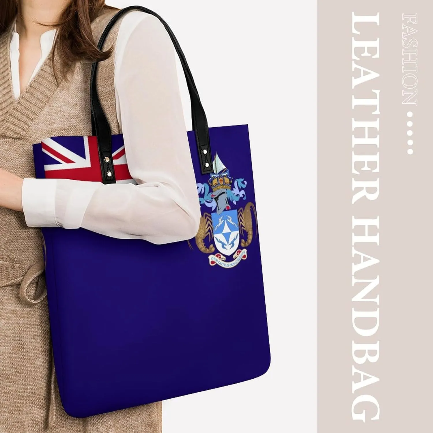 Comoros Flag Women's Tote Handbag Stylish and Spacious Leather Bag for Daily Use