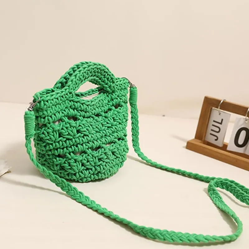 Crossbody Bags For Women Handmade Purse Shoulder Handbag Cotton Purses for Women Travel Bag No-Lining Green