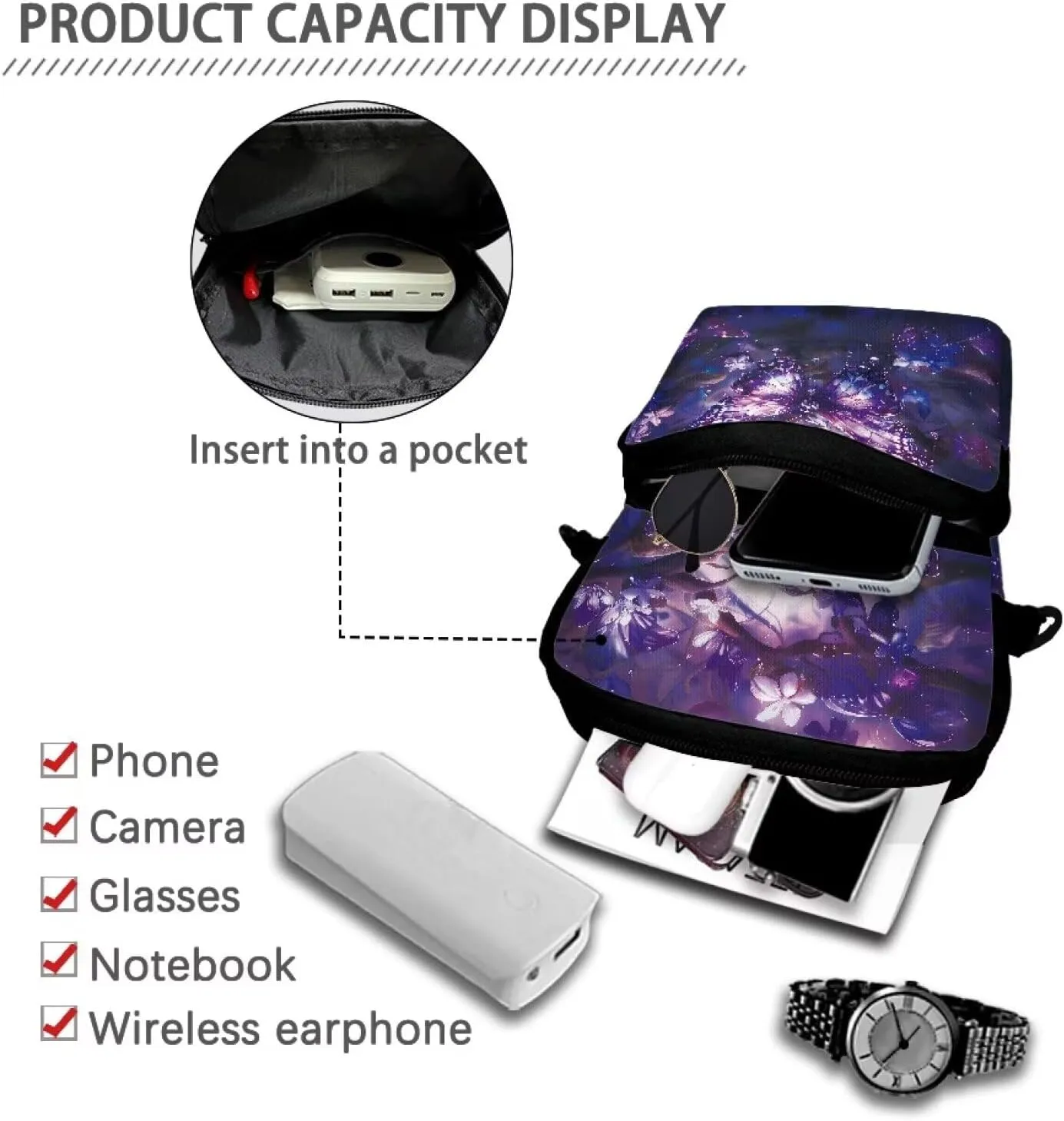 Crossbody Phone Bag Shoulder Arm Bag Cell Phone Purse Key Holder Credit Card Organiser Wallet