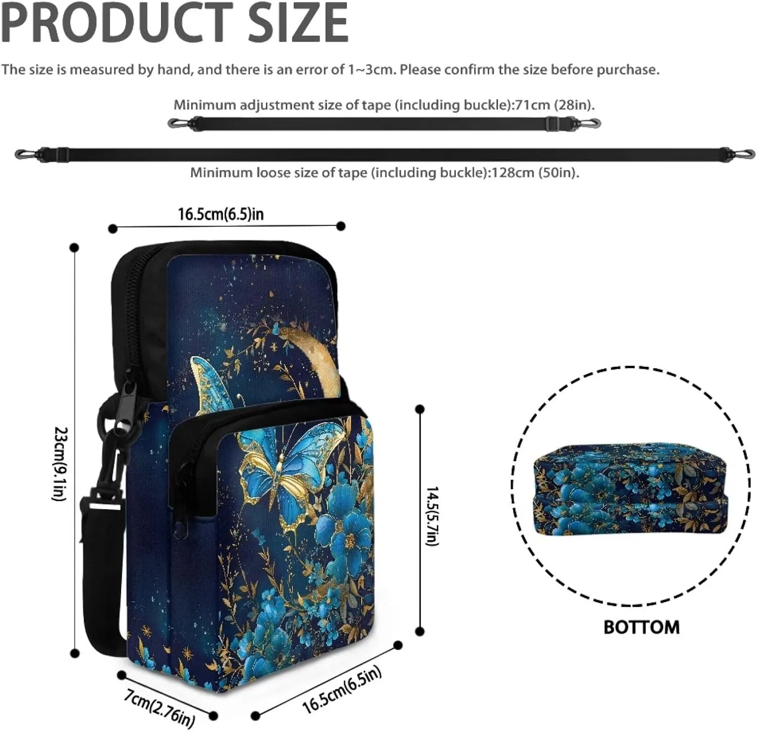 Crossbody Phone Bag Shoulder Arm Bag Cell Phone Purse Key Holder Credit Card Organiser Wallet