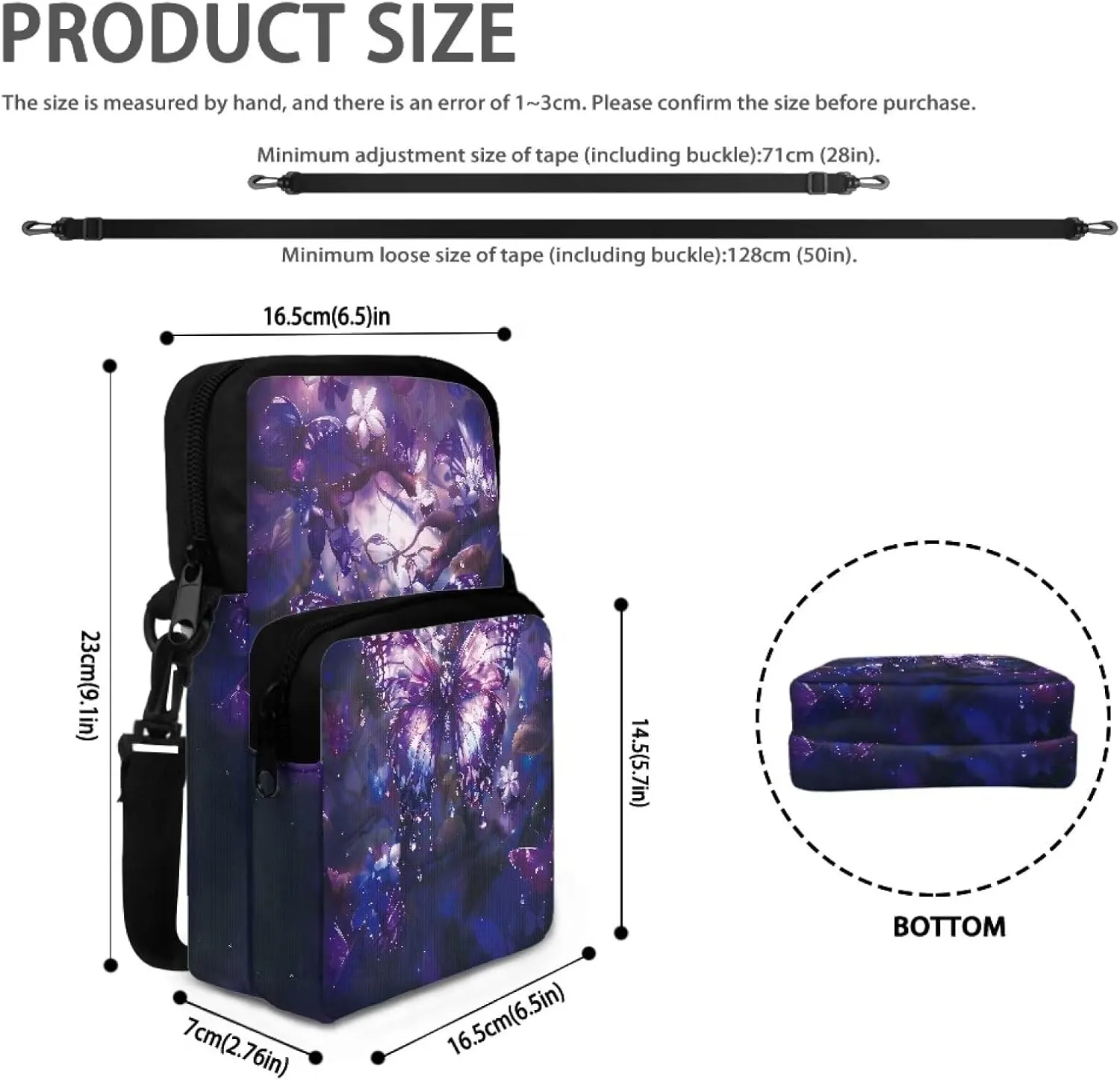 Crossbody Phone Bag Shoulder Arm Bag Cell Phone Purse Key Holder Credit Card Organiser Wallet