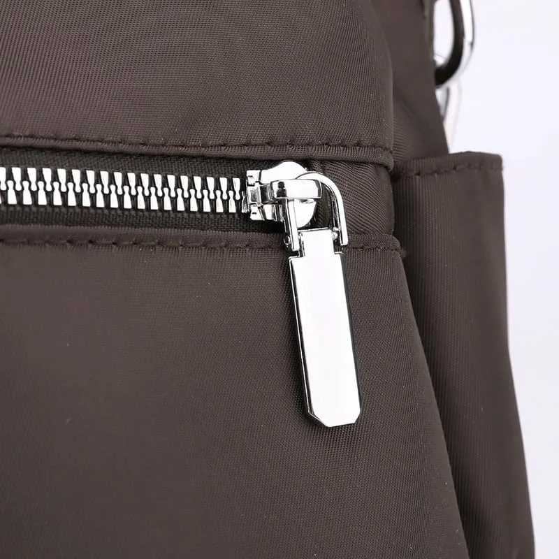 Crossbody Purses for Women Nylon Waterproof Shoulder Bag Ladies Commuter Travel Daily Handbag with Detachable Strap Coffee