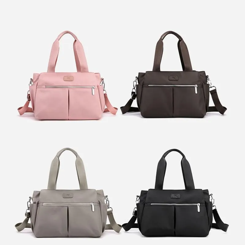 Crossbody Purses for Women Nylon Waterproof Shoulder Bag Ladies Commuter Travel Daily Handbag with Detachable Strap Coffee