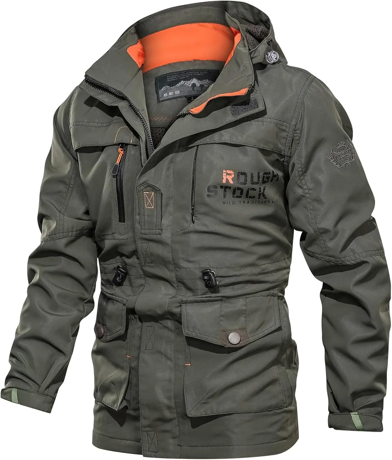 Ctreela Outdoor Hard Shell Jacket for Men's Military Tactical Windproof Jackets Army Hiking Climbing Heavy Duty Outerwear