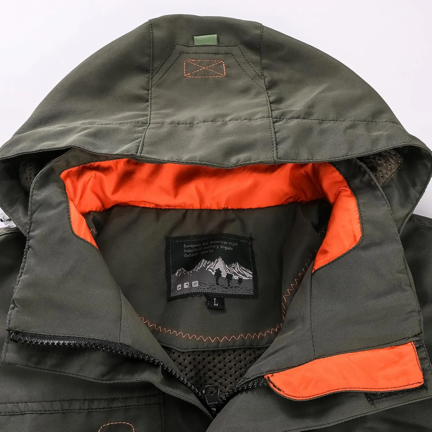Ctreela Outdoor Hard Shell Jacket for Men's Military Tactical Windproof Jackets Army Hiking Climbing Heavy Duty Outerwear