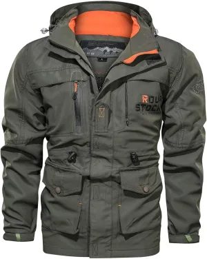 Ctreela Outdoor Hard Shell Jacket for Men's Military Tactical Windproof Jackets Army Hiking Climbing Heavy Duty Outerwear