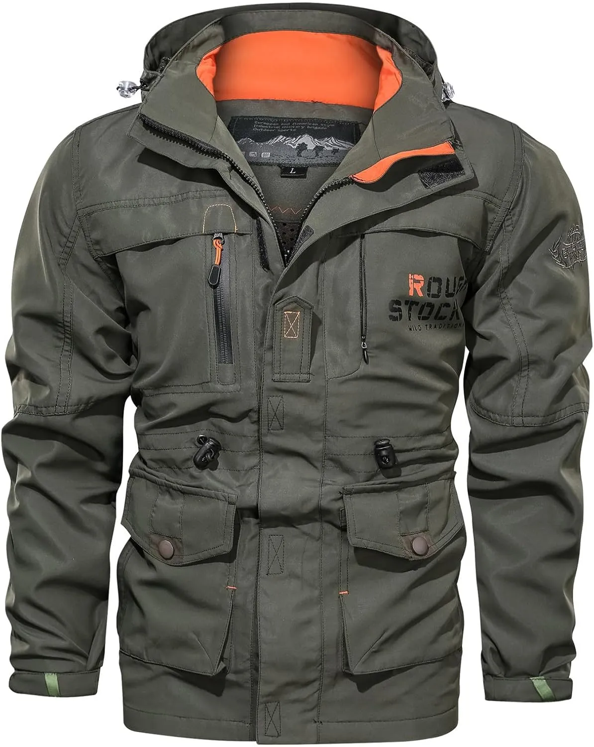 Ctreela Outdoor Hard Shell Jacket for Men's Military Tactical Windproof Jackets Army Hiking Climbing Heavy Duty Outerwear