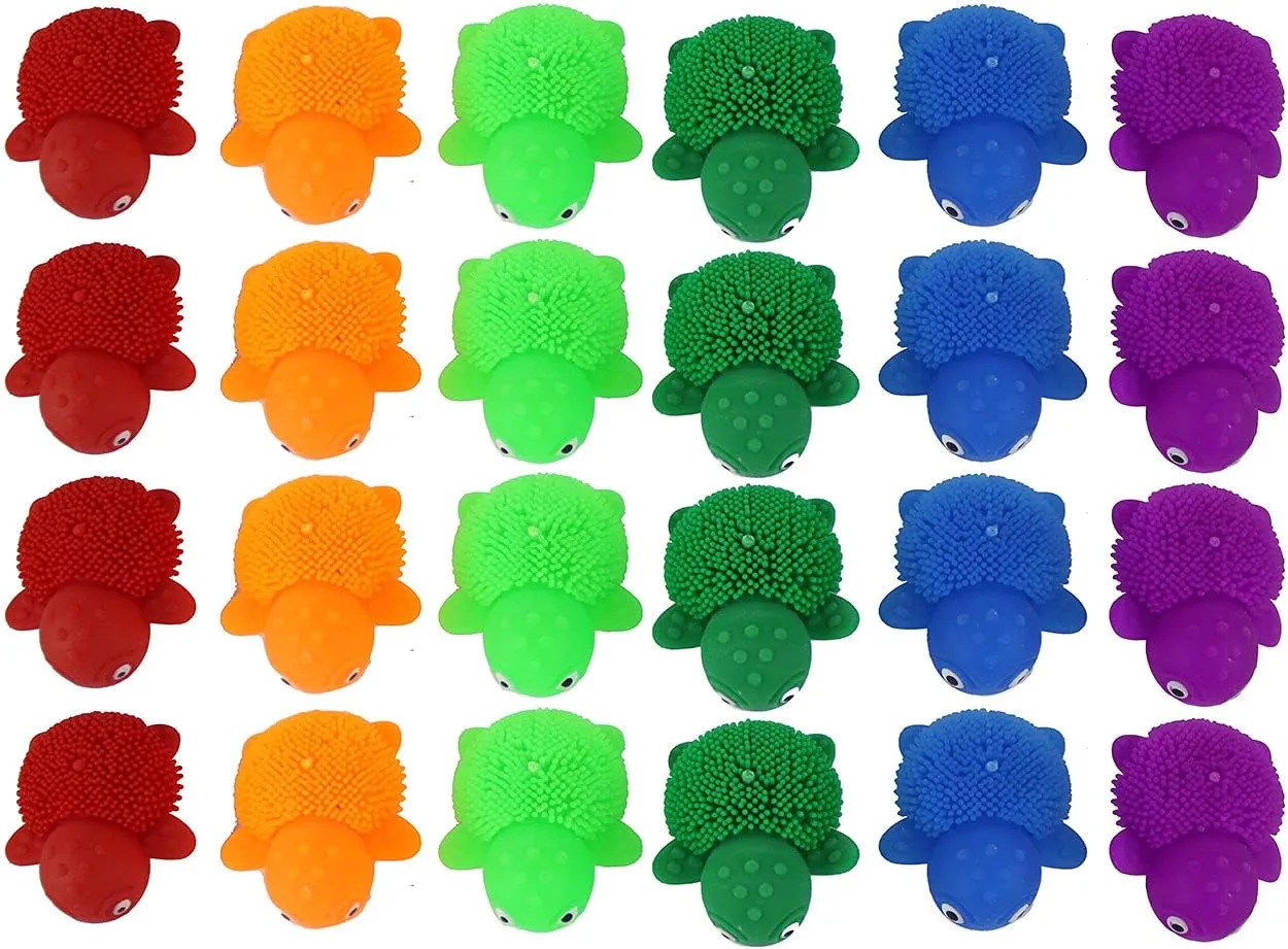 Curious Minds Busy Bags 24 Mini Puffer Turtles - Small Novelty Toy - Party Favors - Cute Tiny Fidget Toys - Turtle Lover 2 Dozen