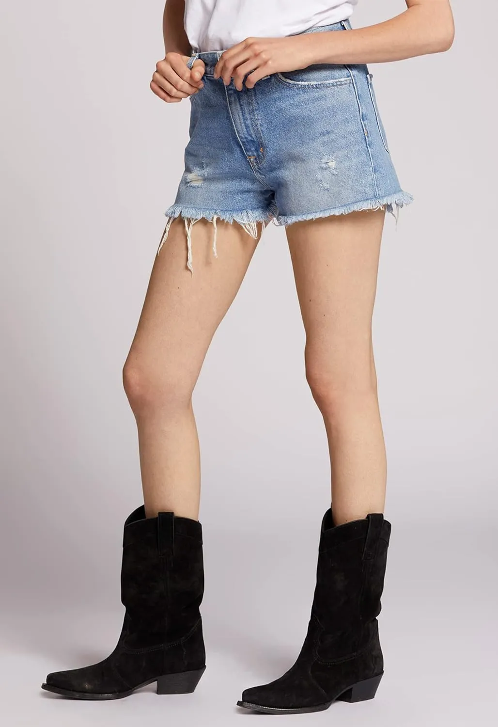 Current/Elliott Women’s The Escapade Jean Short – Distressed Denim Summer Shorts