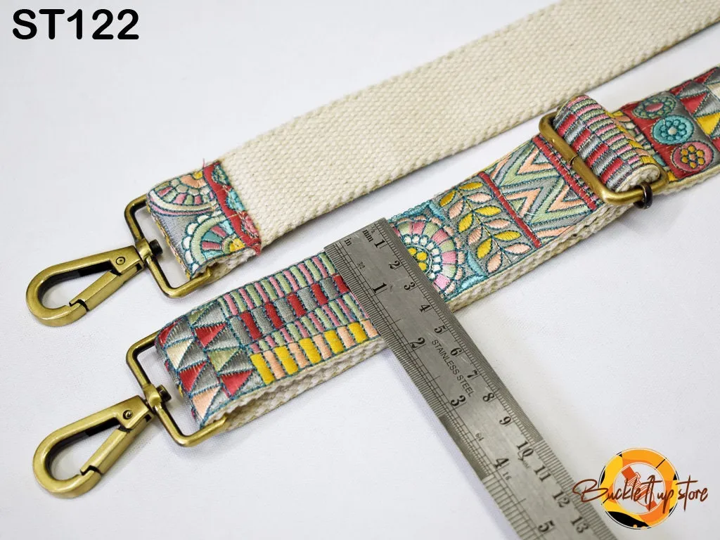 Custom Canvas Sling Bag Strap Purse Strap Embroidery Messenger Crossbody Strap Handbag Embroidered Replacement Strap Boho Guitar Strap Gift
