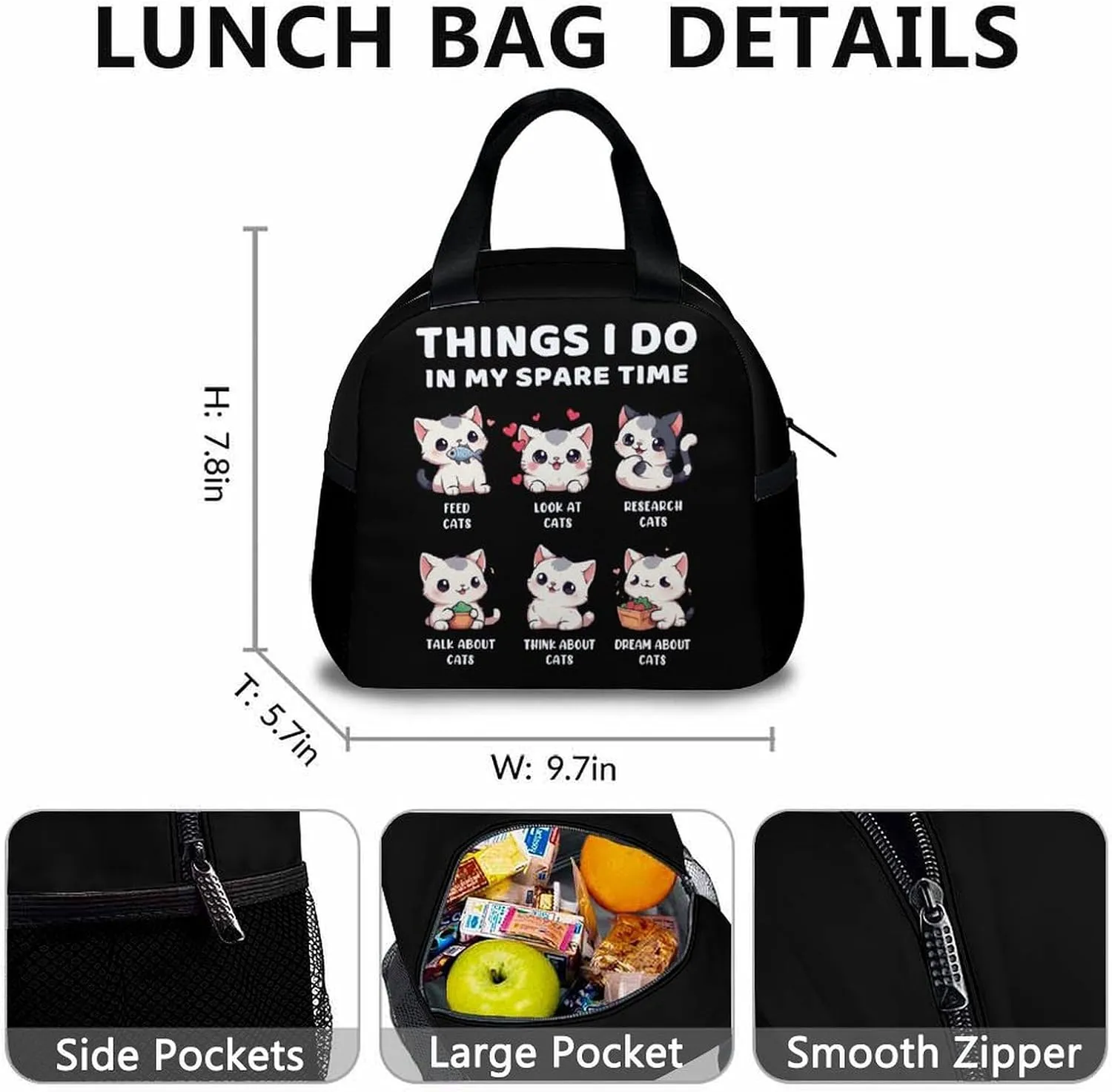 Cute Cat Backpack, Kids School Bag for Girls Boys, Set of 3 Preschool Elementary Kindergarten Backpack, 17 Inch Bookbags for School Travel Hiking Picnic