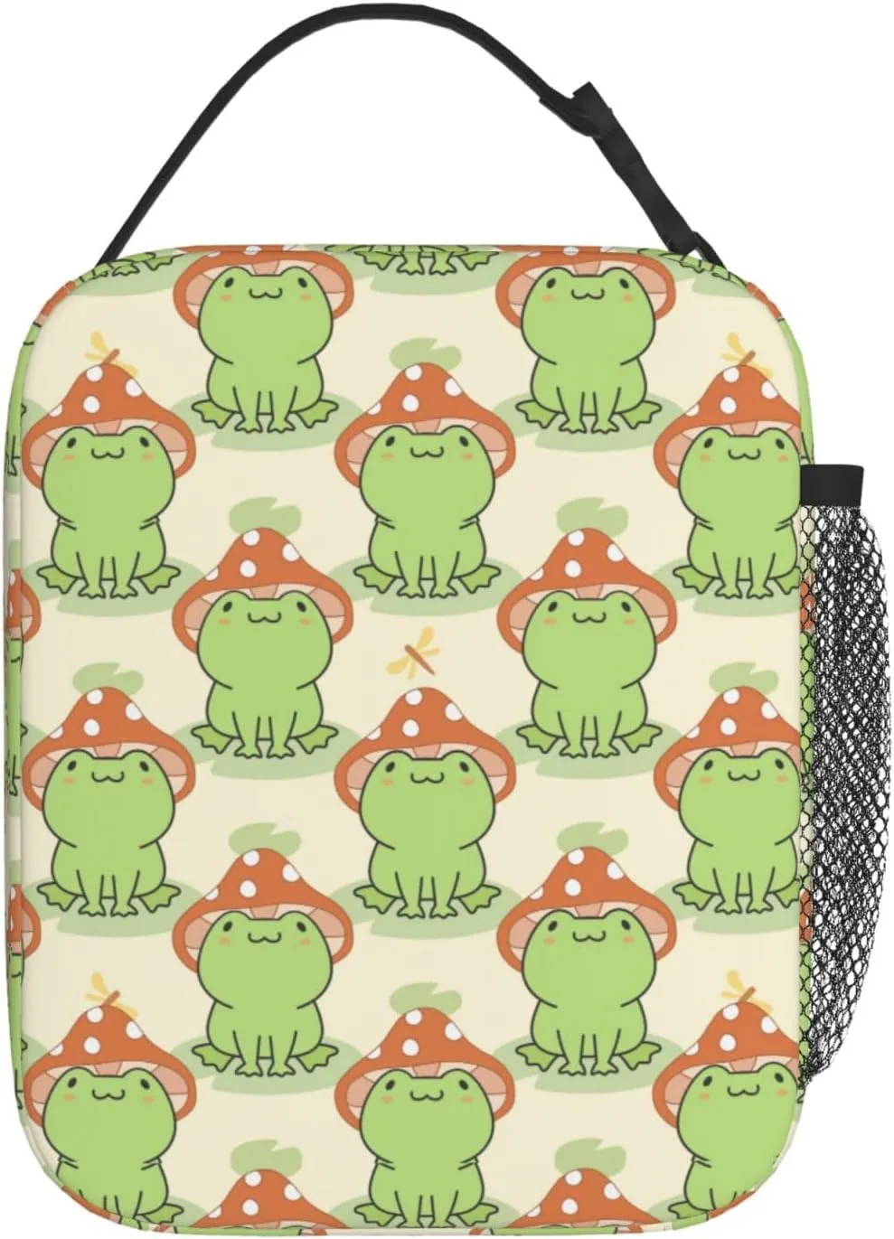 Cute Frog Mushroom Hat Insulated Lunch Bag, Reusable Lunch Box Tote Bag For Office Work Picnic Travel Women/Men