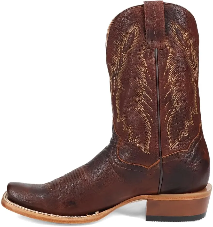Dan Post Boots Mens Boerne Embroidered Square Toe Casual Boots Mid Calf - Black